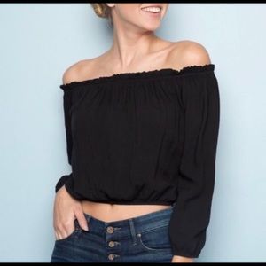 Brandy Melville Black Off the Shoulder Top